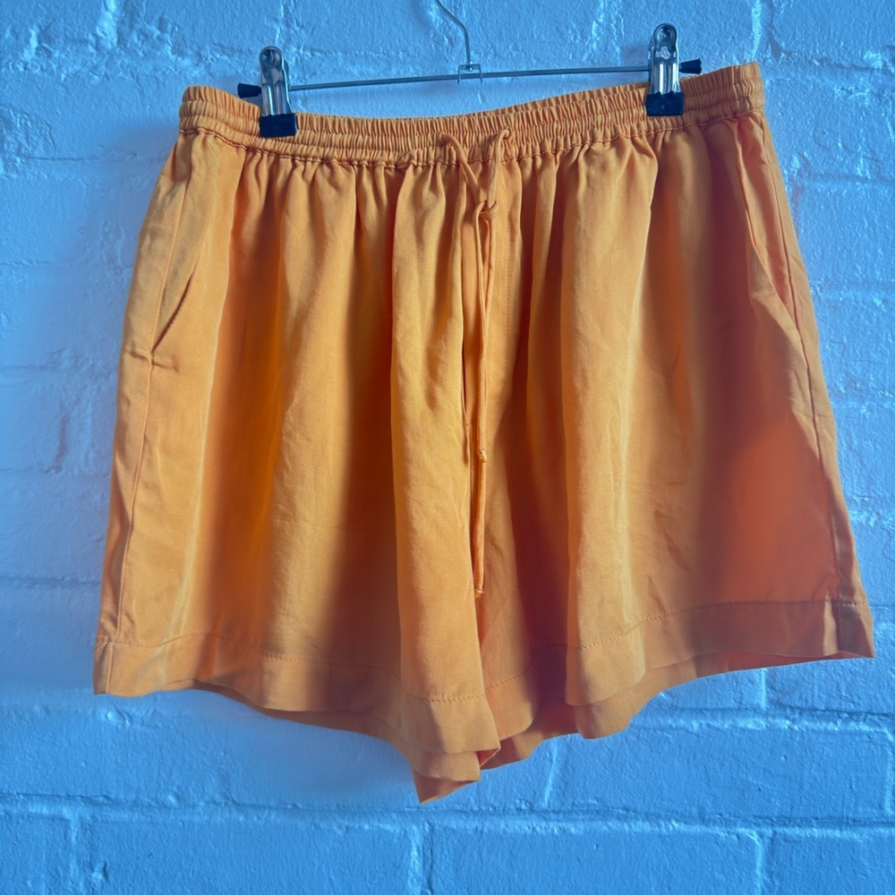 Mango Lyocell Cupro Elastic Waist Orange Women's Shorts
